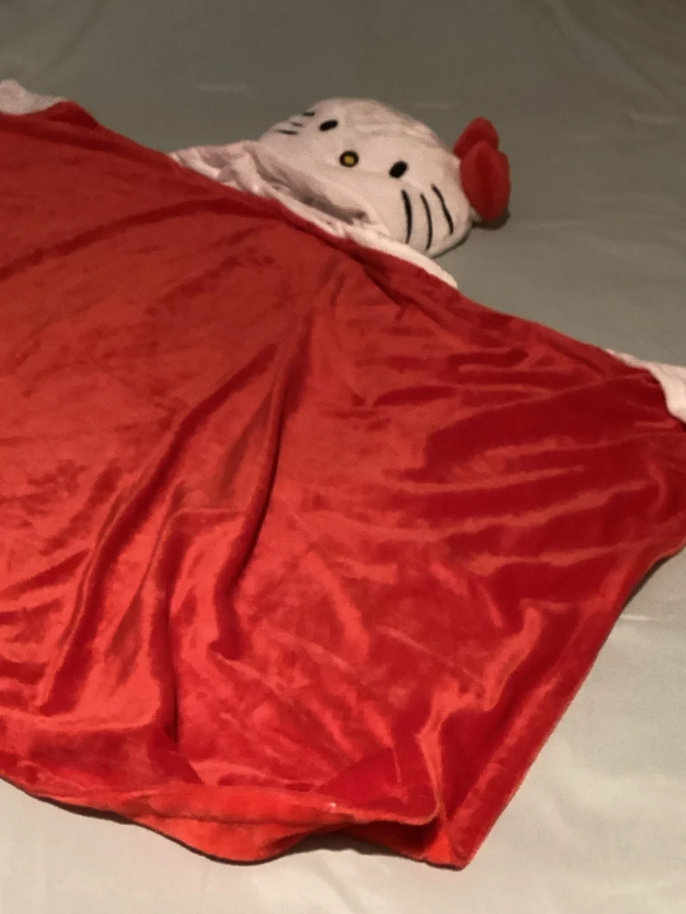Sanrio Hello Kitty Red Plush Hooded Throw with Bow